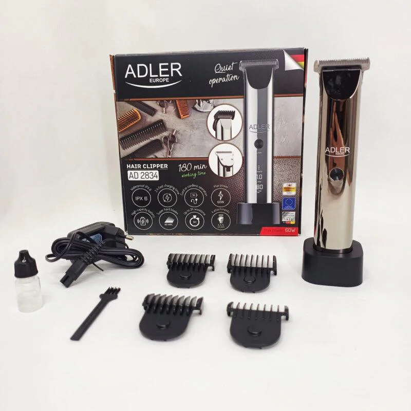 kivpivfpfivvf Adler AD 2834 Машинка для стрижки волосся з титановою головкою та керамічним лезом для точних стрижок до 3 годин