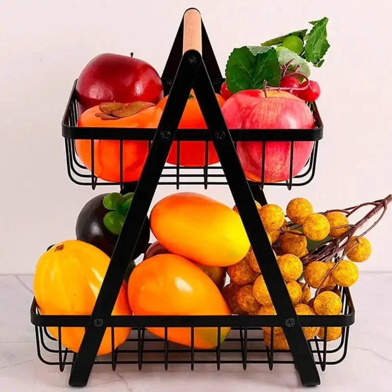 korzyna-dlia-fruktov-dva-yarusa-32kh30kh18sm-kovegetable-77169980473440_0531e5cd9e КоVegetable Кошик для фруктів два яруси 32х30х18см стильний дизайн та зручний доступ до продуктів. Міцність та довговічність.