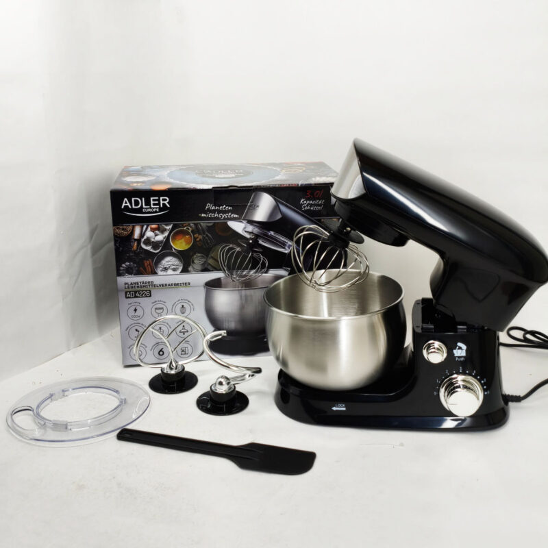 Кухонний комбайн ADLER AD 4226B 1200W 3L з планетарним змішуванням та захистом від брызг.