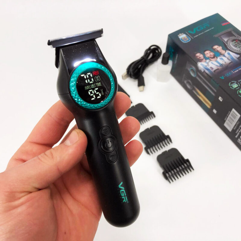 Тример VGR V-990 — багатофункціональна акумуляторна машинка для стрижки з 3 насадками