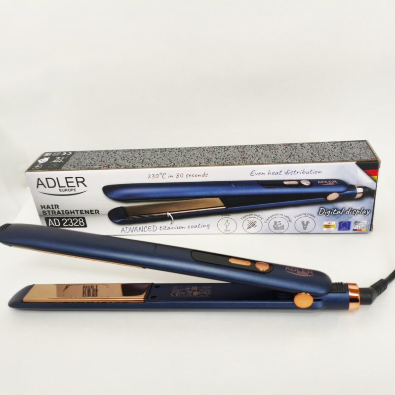 Adler AD 2328 — Високоякісний випрямлювач для волосся з титановими пластинами та 5 температурними режимами.