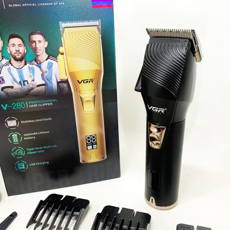 Акумуляторна машинка VGR V-280 з дисплеєм для професійної стрижки волосся