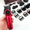 Професійна машинка для стрижки VGR V-001 RED з дисплеєм 9000 об 10 насадками 1,5-24 мм
