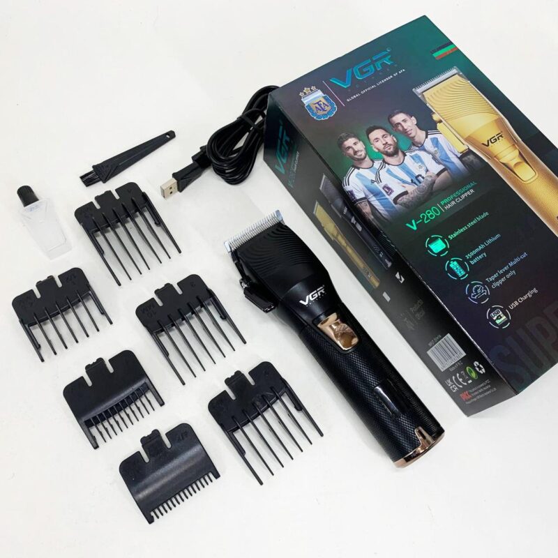 Акумуляторна машинка VGR V-280 з дисплеєм для професійної стрижки волосся