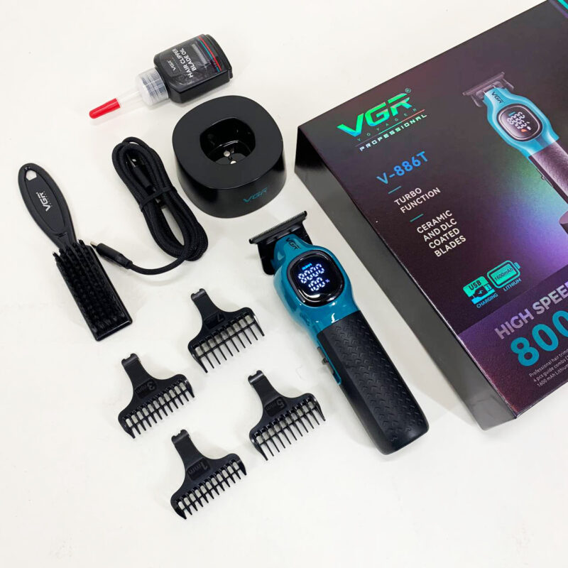 Тример VGR V-886T BLUE 8000RPM — професійна машинка для швидкої стрижки