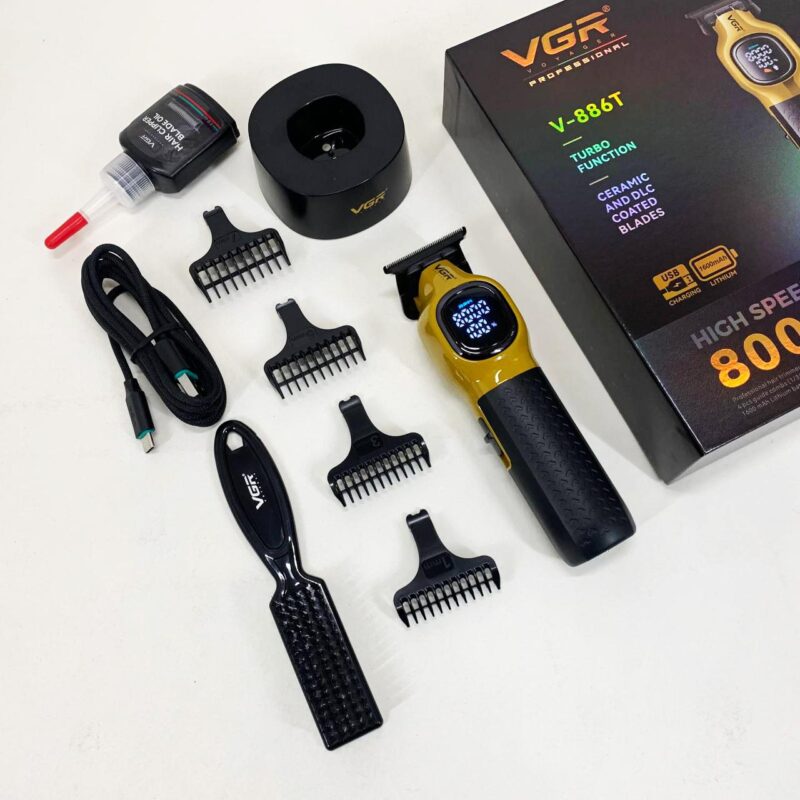 Тример для волосся VGR V-886T GOLD 8000RPM 4 насадки — ідеальний помічник для точної стрижки