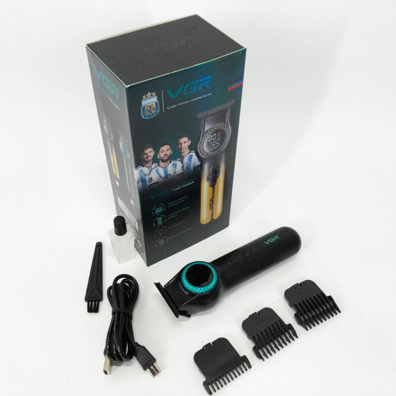 Тример VGR V-990 — багатофункціональна акумуляторна машинка для стрижки з 3 насадками