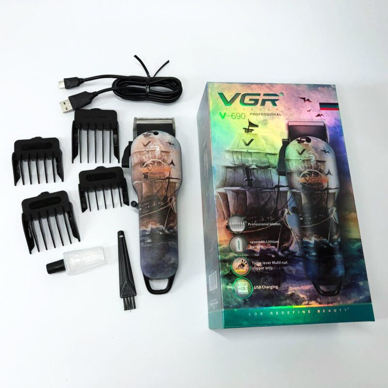 Акумуляторна машинка для стрижки VGR V-690 з USB зарядкою для професіоналів.