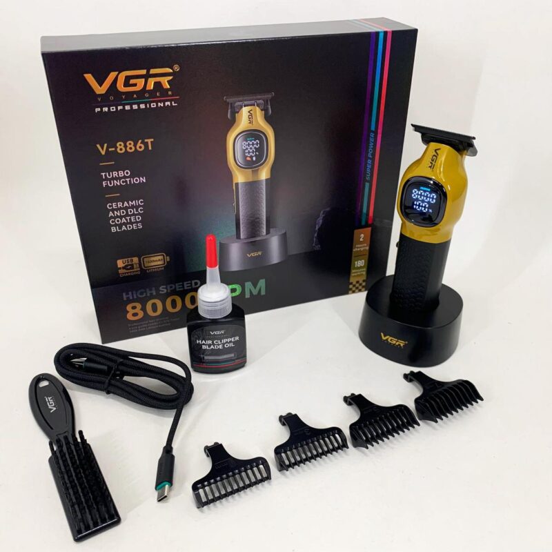 Тример для волосся VGR V-886T GOLD 8000RPM 4 насадки — ідеальний помічник для точної стрижки