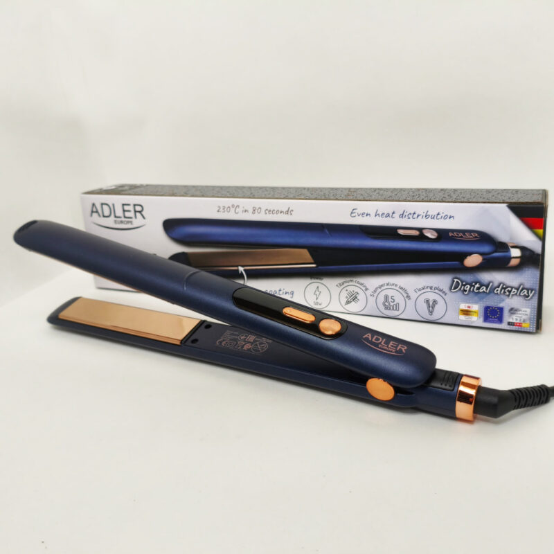Adler AD 2328 — Високоякісний випрямлювач для волосся з титановими пластинами та 5 температурними режимами.