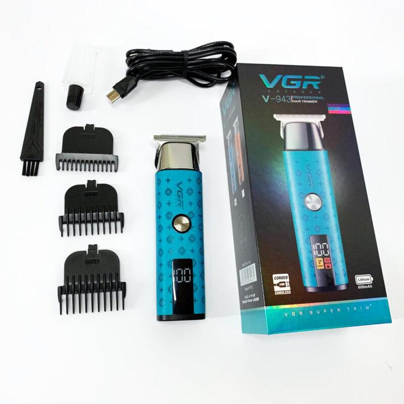Тример VGR V-943 BLUE — зручний та ефективний догляд за бородою та вусами.