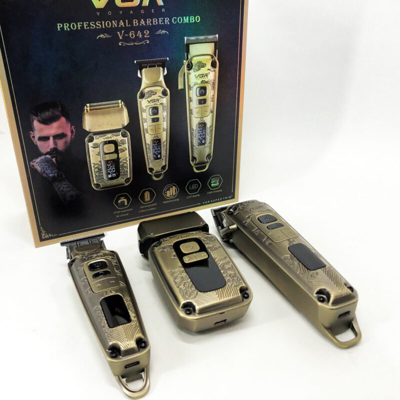 Набір для стрижки волосся і бороди з насадками 3в1 VGR V-642 Акумуляторна машинка — ідеальний вибір для кожного чоловіка