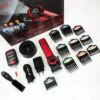 Професійна машинка для стрижки VGR V-001 RED з дисплеєм 9000 об 10 насадками 1,5-24 мм