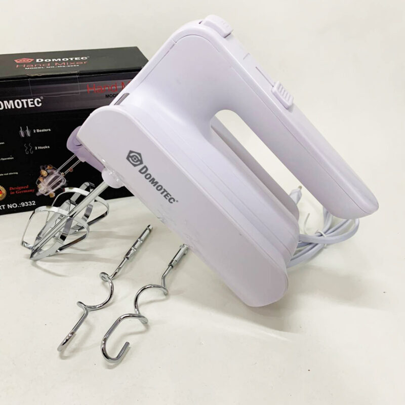 Ручний міксер Domotec R.6653W з насадками 5 швидкостей 800 Вт білий