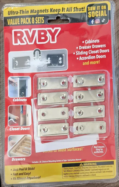 Магніт для дому універсальний VALUE PACK 9436-2 — утримує дверцята та ящики закритими без зусиль, підходить для всіх типів меблів.