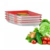 Clever Tray Багаторазовий вакуумний лоток для зберігання харчових продуктів з еластичною плівкою 31х24х4 см червоний/білий