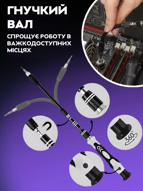 Набір викруток UKC 115 в 1 для ремонту електроніки — Ваш надійний помічник у ремонті.