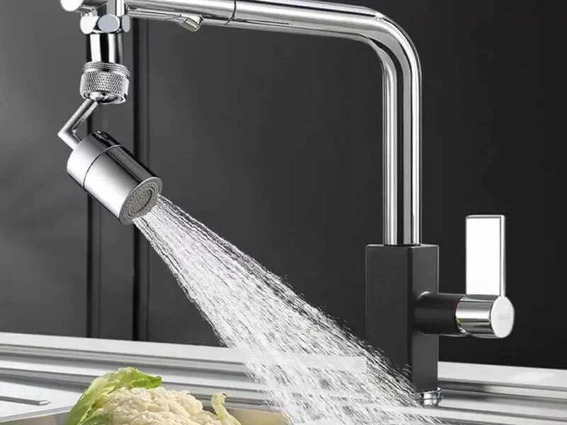 Насадка на кран Water для змішувача аератор поворотна головка 720 градусів 2 режими вигнутий обертовий