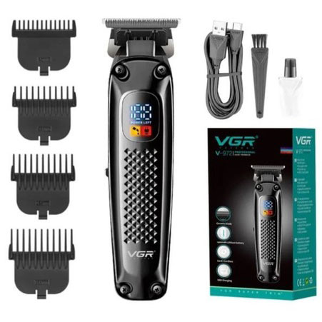Машинка для стрижки волосся VGR V-972 — акумуляторний триммер з насадками для професіоналів