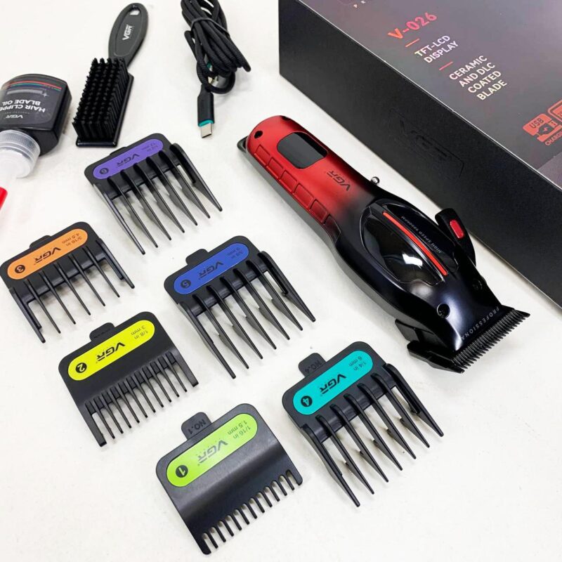 Акумуляторна машинка для стрижки VGR V-026 RED — надійний інструмент для професіоналів та домашнього використання