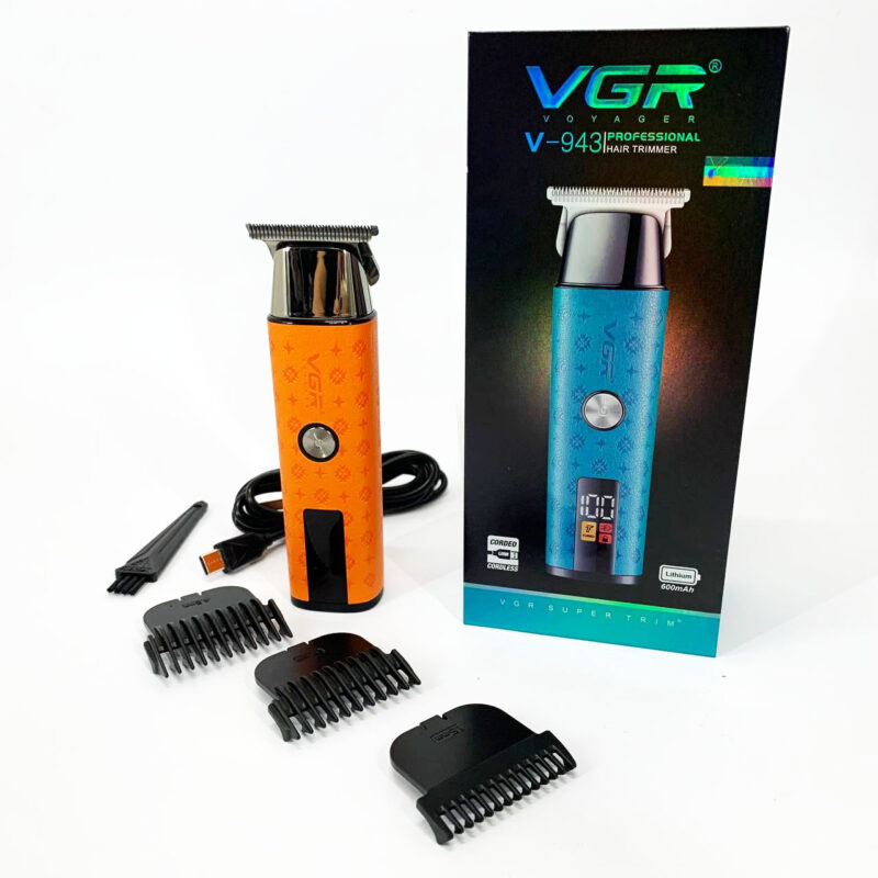 Тример VGR V-943 ORANGE — універсальний пристрій для догляду за бородою та вусами.
