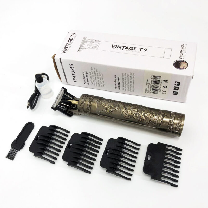 Машинка для стрижки волосся Vintage T9-1 BRONZE — створюйте ідеальні зачіски легко та швидко.