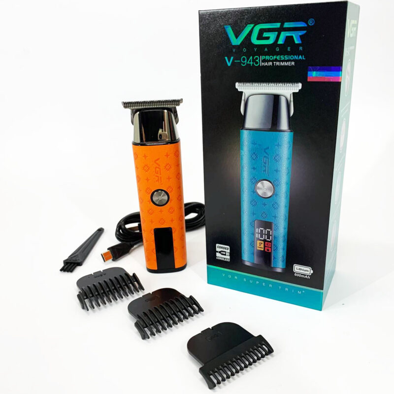Тример VGR V-943 ORANGE — універсальний пристрій для догляду за бородою та вусами.