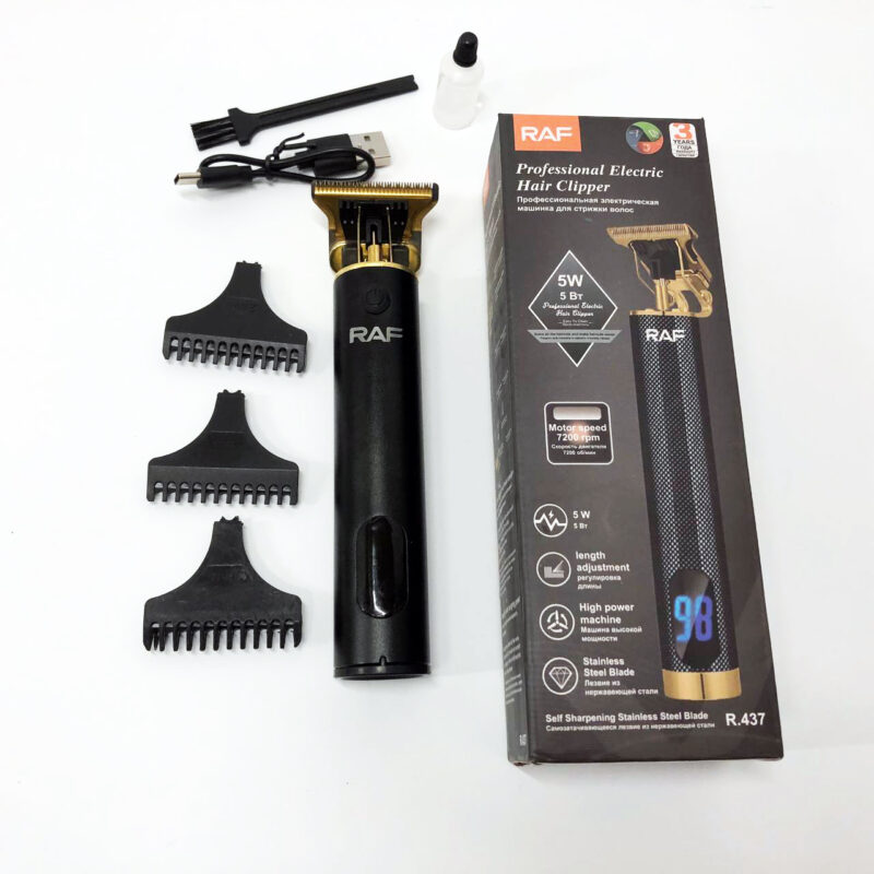Тример RAF R.437 для стрижки волосся та бороди з акумулятором, що працює до 120 хвилин.