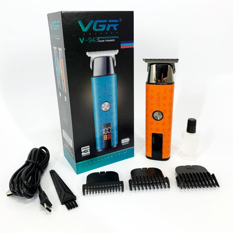 Тример VGR V-943 ORANGE — універсальний пристрій для догляду за бородою та вусами.