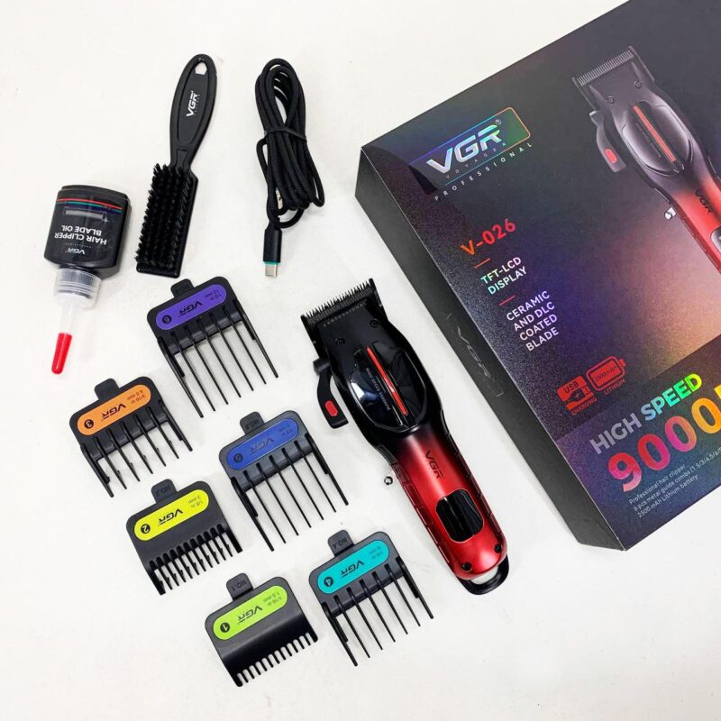 Акумуляторна машинка для стрижки VGR V-026 RED — надійний інструмент для професіоналів та домашнього використання