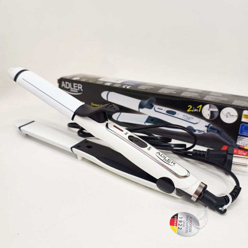 Adler AD 2104 Плойка-утюжок 2-в-1 з керамічним покриттям та потужністю 50 Вт