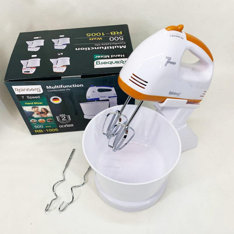 Миксер Rainberg RB-1005 500Вт з чашею 2 л — 7 скоростей для зручності використання.