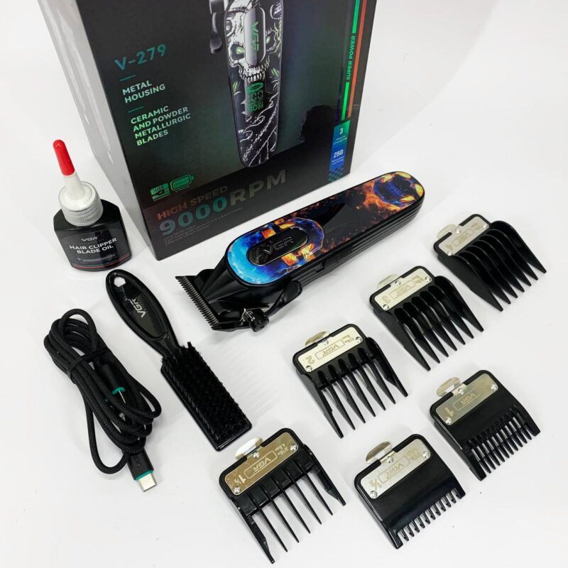 Акумуляторна машинка для стрижки VGR V-279 RED — потужний тример для професійного догляду