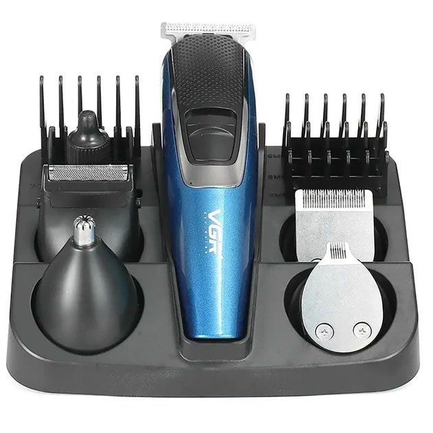 Машинка триммер 4в1 VGR V-172 для стрижки волосся з USB зарядкою та електробритвою для голови