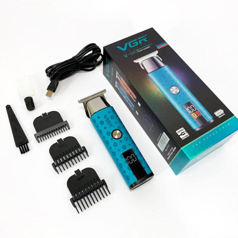 Тример VGR V-943 BLUE — зручний та ефективний догляд за бородою та вусами.