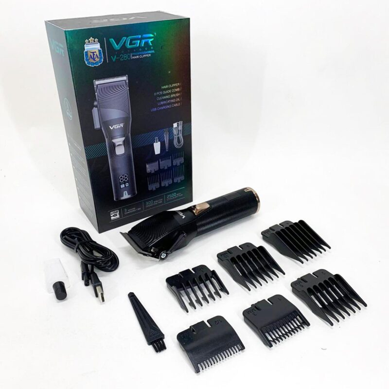 Акумуляторна машинка VGR V-280 з дисплеєм для професійної стрижки волосся