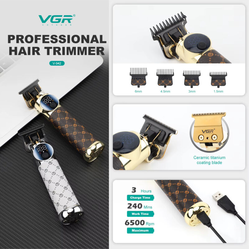 Тример VGR V-942 — потужний інструмент для стильних зачісок без зусиль.