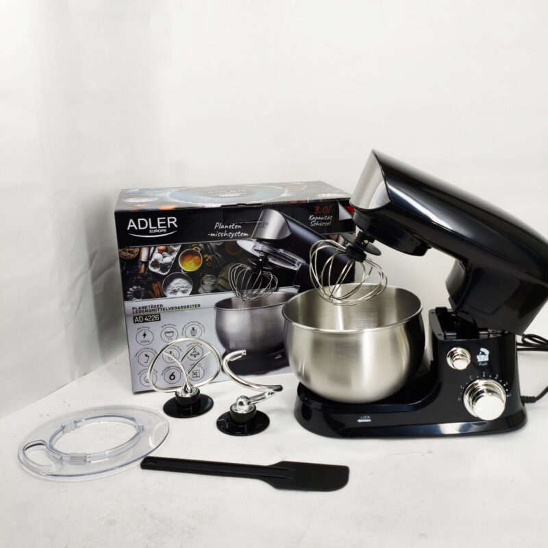 Кухонний комбайн ADLER AD 4226B 1200W 3L з планетарним змішуванням та захистом від брызг.