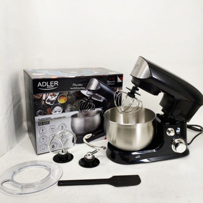 Кухонний комбайн ADLER AD 4226B 1200W 3L з планетарним змішуванням та захистом від брызг.