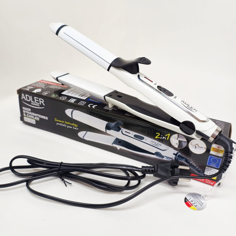 Adler AD 2104 Плойка-утюжок 2-в-1 з керамічним покриттям та потужністю 50 Вт