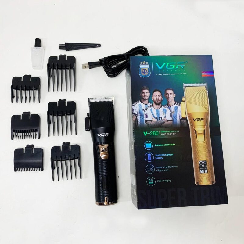 Акумуляторна машинка VGR V-280 з дисплеєм для професійної стрижки волосся
