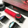 Професійна машинка для стрижки VGR V-001 RED з дисплеєм 9000 об 10 насадками 1,5-24 мм