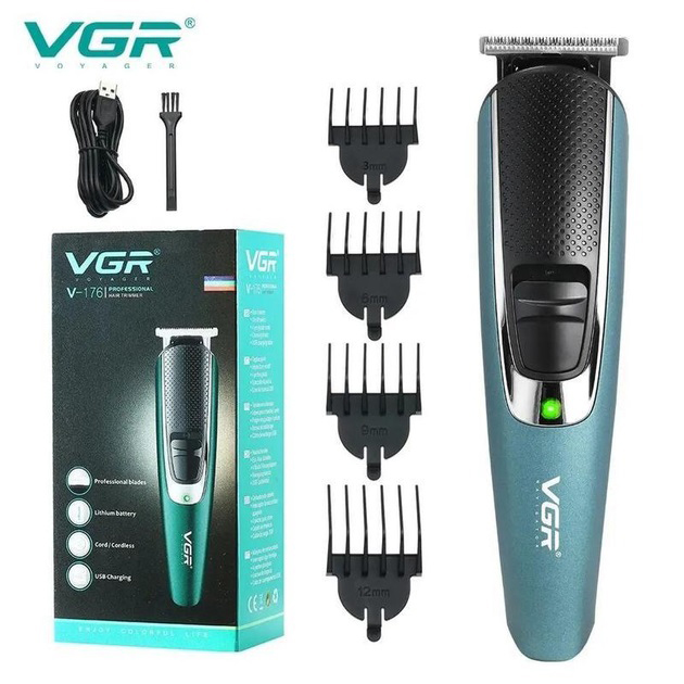Тример VGR V-176 — бездротовий триммер для бороди та волосся з USB зарядкою.