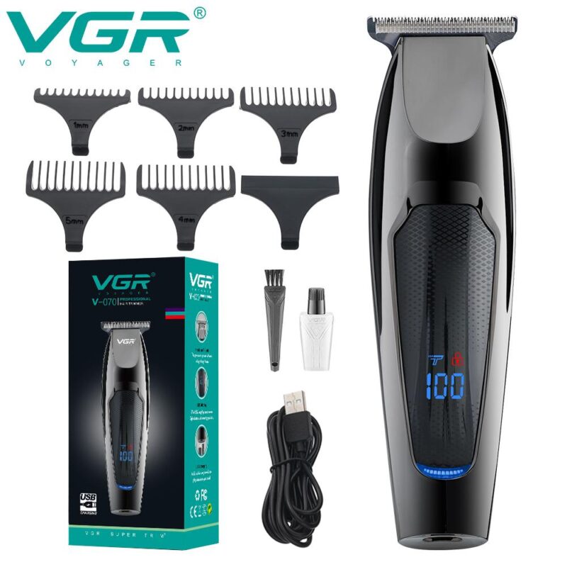 Машинка для стрижки волосся VGR V-070 акумуляторна з USB та індикатором зарядки для ідеального зовнішнього вигляду