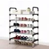 Shoe rack Полиця для взуття метал 5 секцій Чорна 5 полиць для зберігання взуття всіх розмірів, каркас із пластику, болтове кріплення, 42 см ширина, 19 см глибина, 67 см висота.