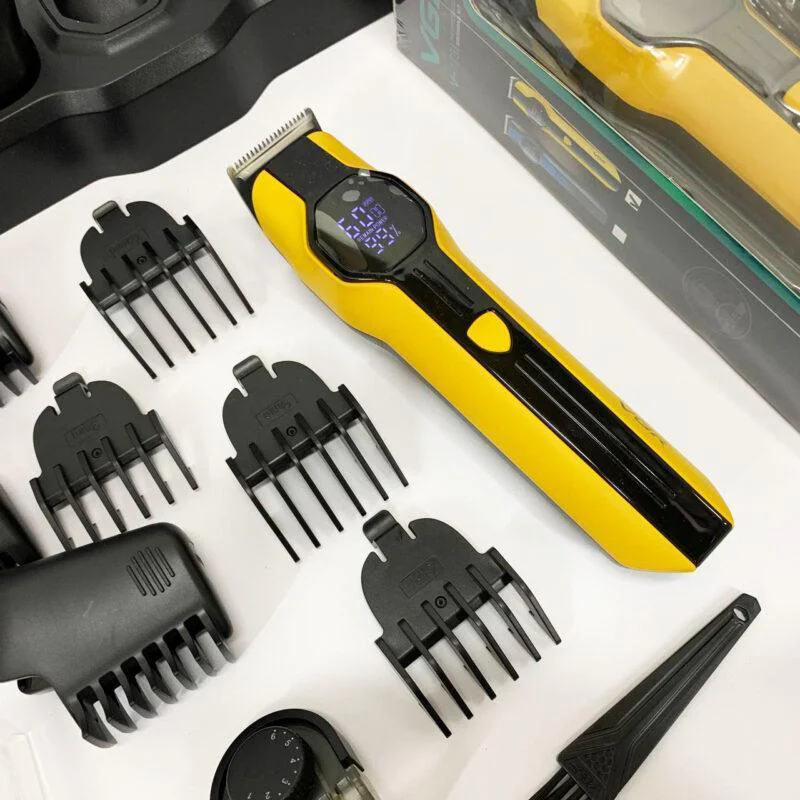 VGR V-173 YELLOW Набір для стрижки 13 в 1 з акумулятором 1500 мАг та дисплеєм