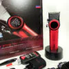 Професійна машинка для стрижки VGR V-001 RED з дисплеєм 9000 об 10 насадками 1,5-24 мм