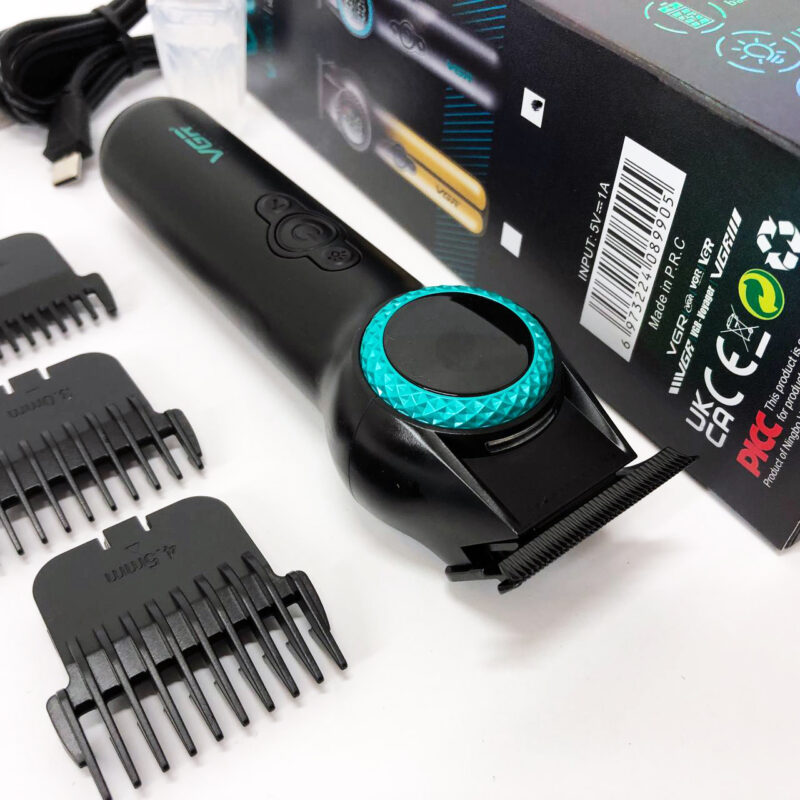 Тример VGR V-990 — багатофункціональна акумуляторна машинка для стрижки з 3 насадками