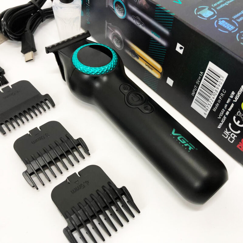 Тример VGR V-990 — багатофункціональна акумуляторна машинка для стрижки з 3 насадками
