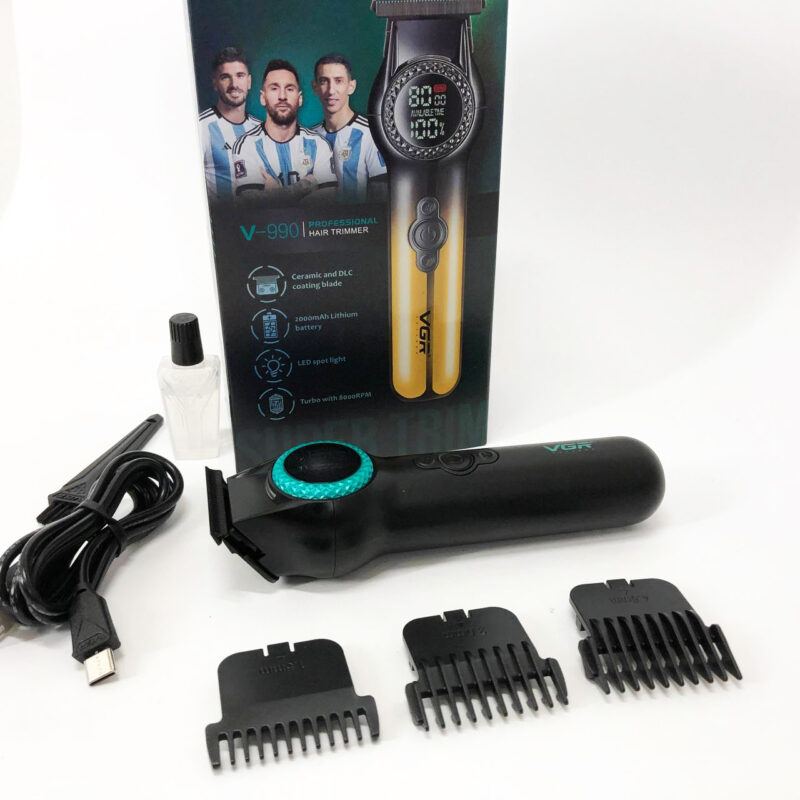Тример VGR V-990 — багатофункціональна акумуляторна машинка для стрижки з 3 насадками